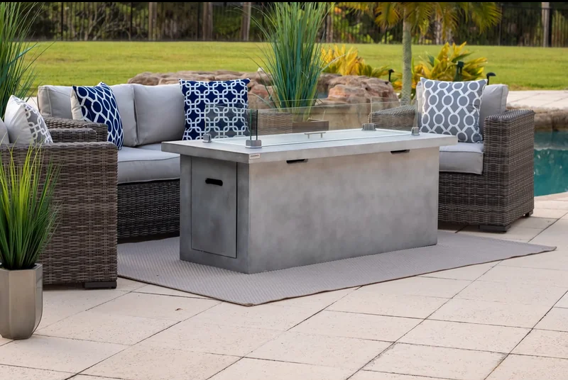 AKOYA Concrete Propane Outdoor Fire Pit Table AOYA1360 24 x 60